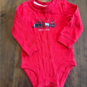 Carter's Red Choo Choo Train Bodysuit